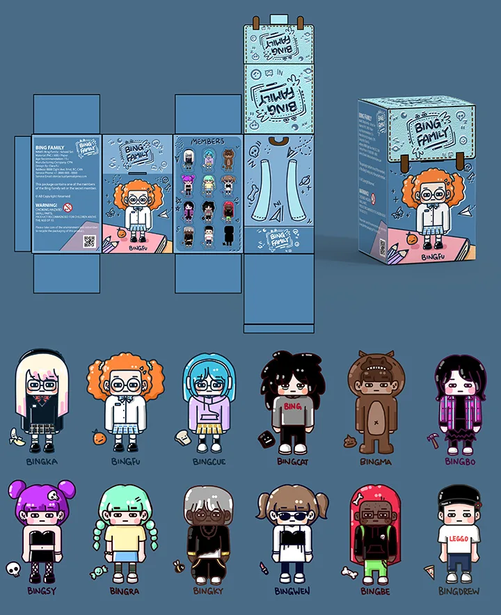 AP 2-D Design — packaging & character system — NPC student work