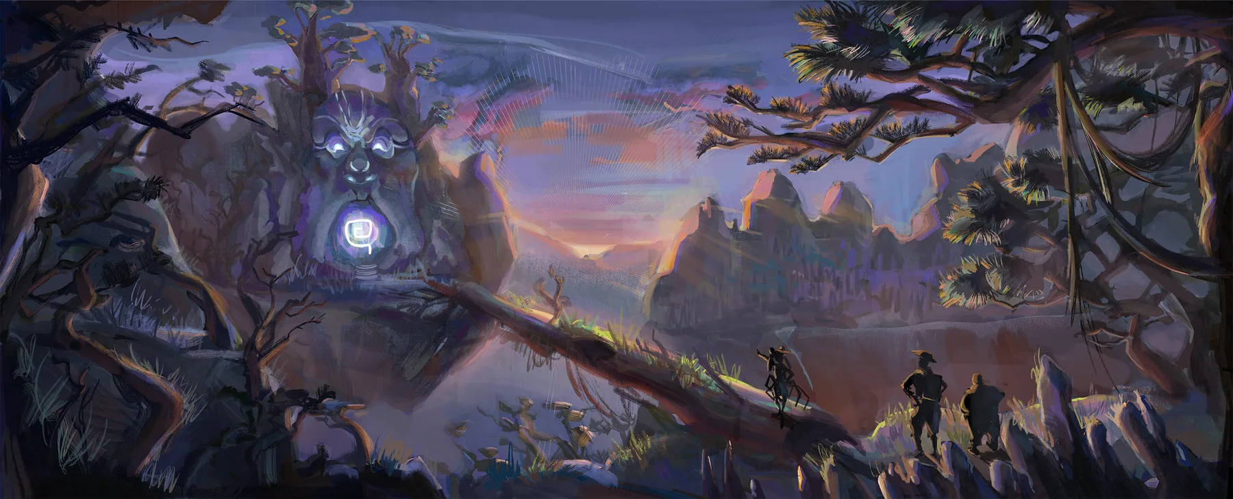 Film environment concept — forest ruins at dusk — NPC student work