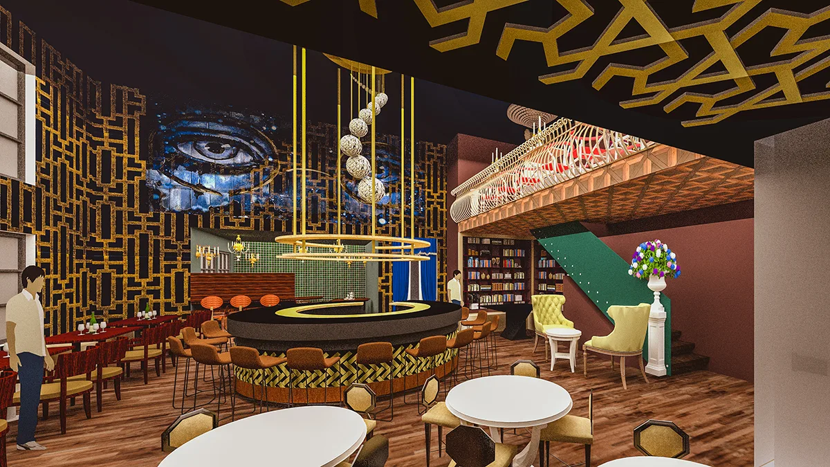 Interior design — restaurant visualisation — NPC student work